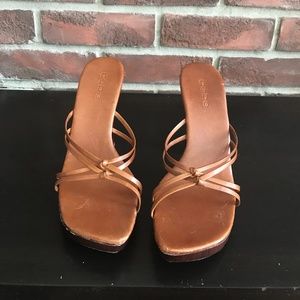 BEBE Platform Cognac Heels